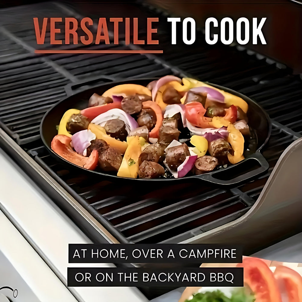 Non-Stick Cast Iron Griddle Skillet Pan 4