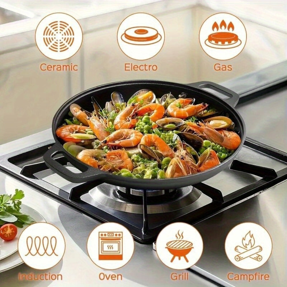 Non-Stick Cast Iron Griddle Skillet Pan 5