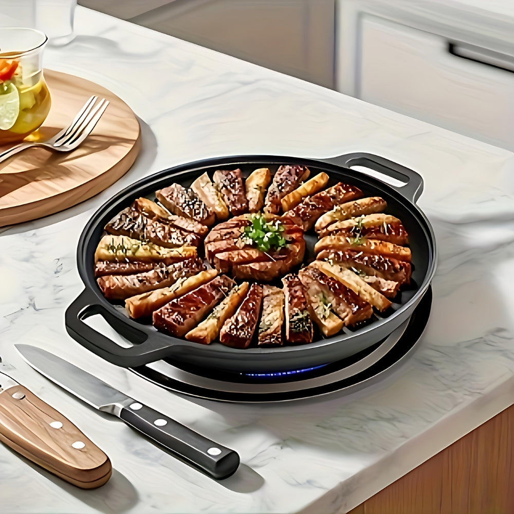 Non-Stick Cast Iron Griddle Skillet Pan 6