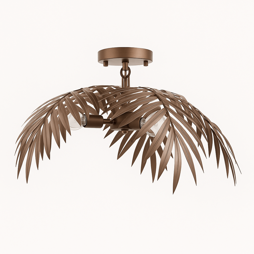 Palmae | Tropical Leaf Modern Chandelier with Sleek Metallic Finish | Stunning Lighting for Coastal Vibe