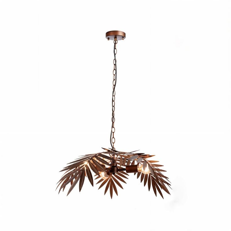 Palmae | Tropical Leaf Modern Chandelier with Sleek Metallic Finish | Stunning Lighting for Coastal Vibe