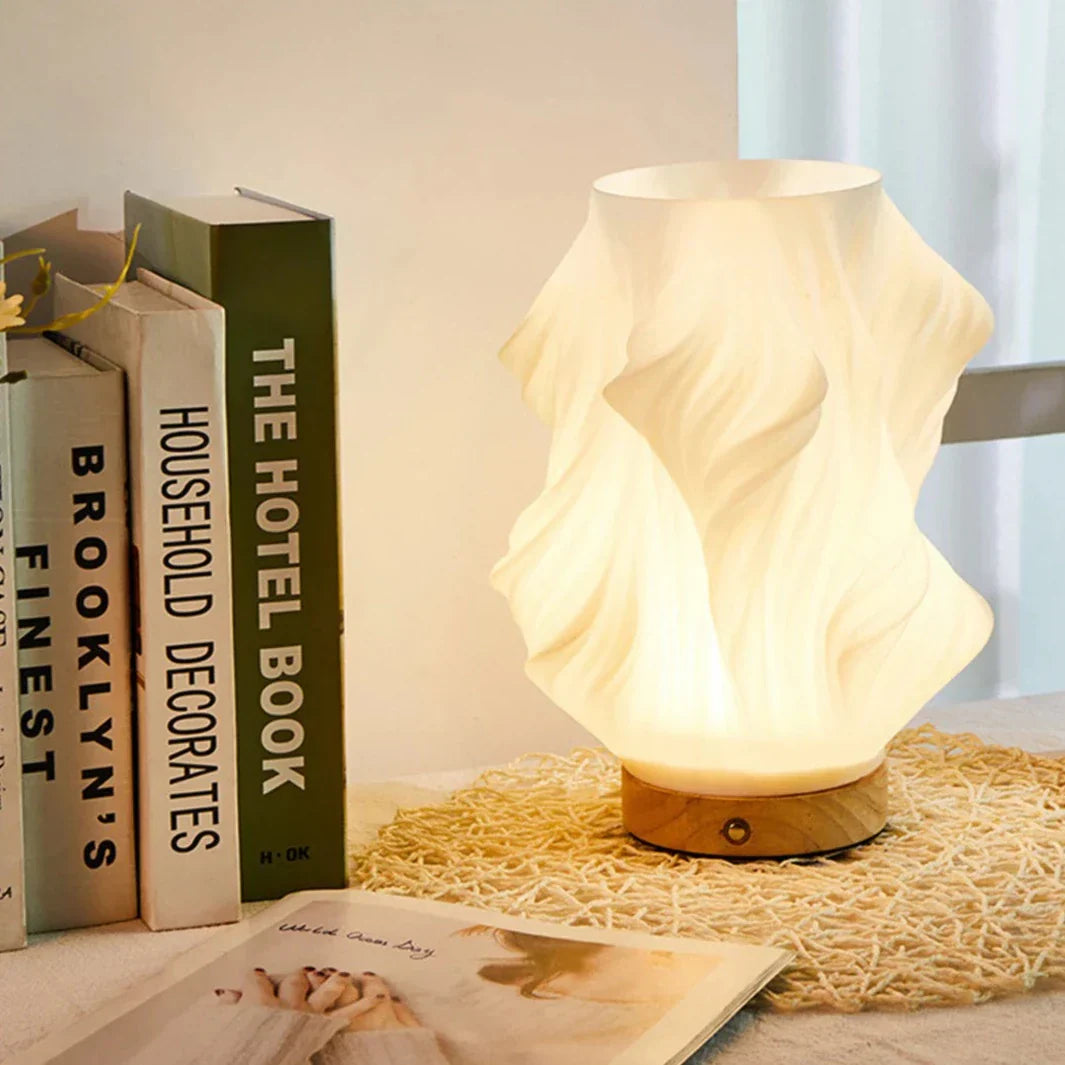 Serene Wavecrest Lamp | Modern Soft-Glow Table Light