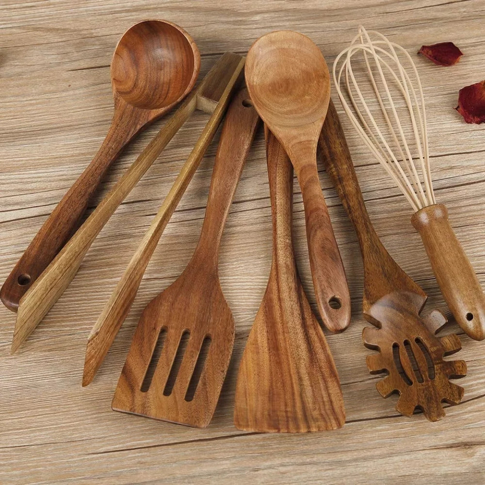 Premium Wooden Cooking Utensils | 7 Sets 0