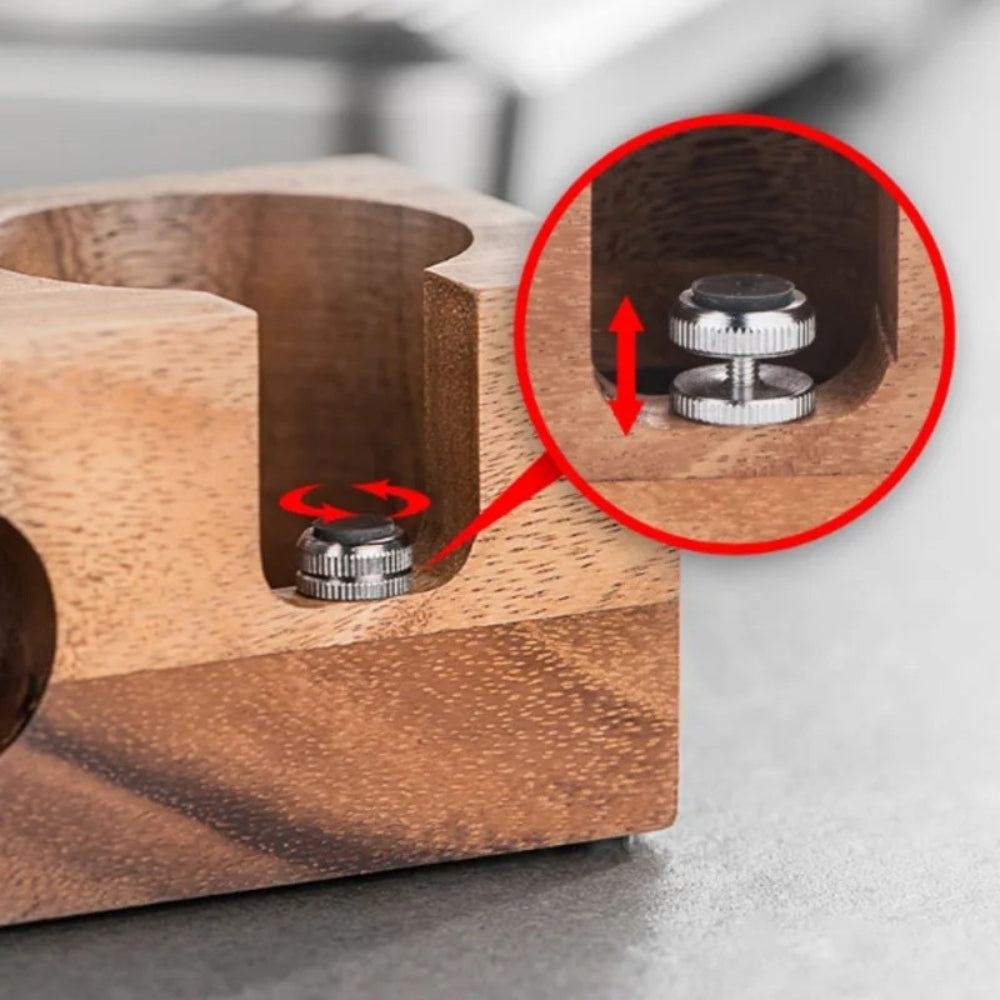Rectangular Wood Coffee Tamper Station 7