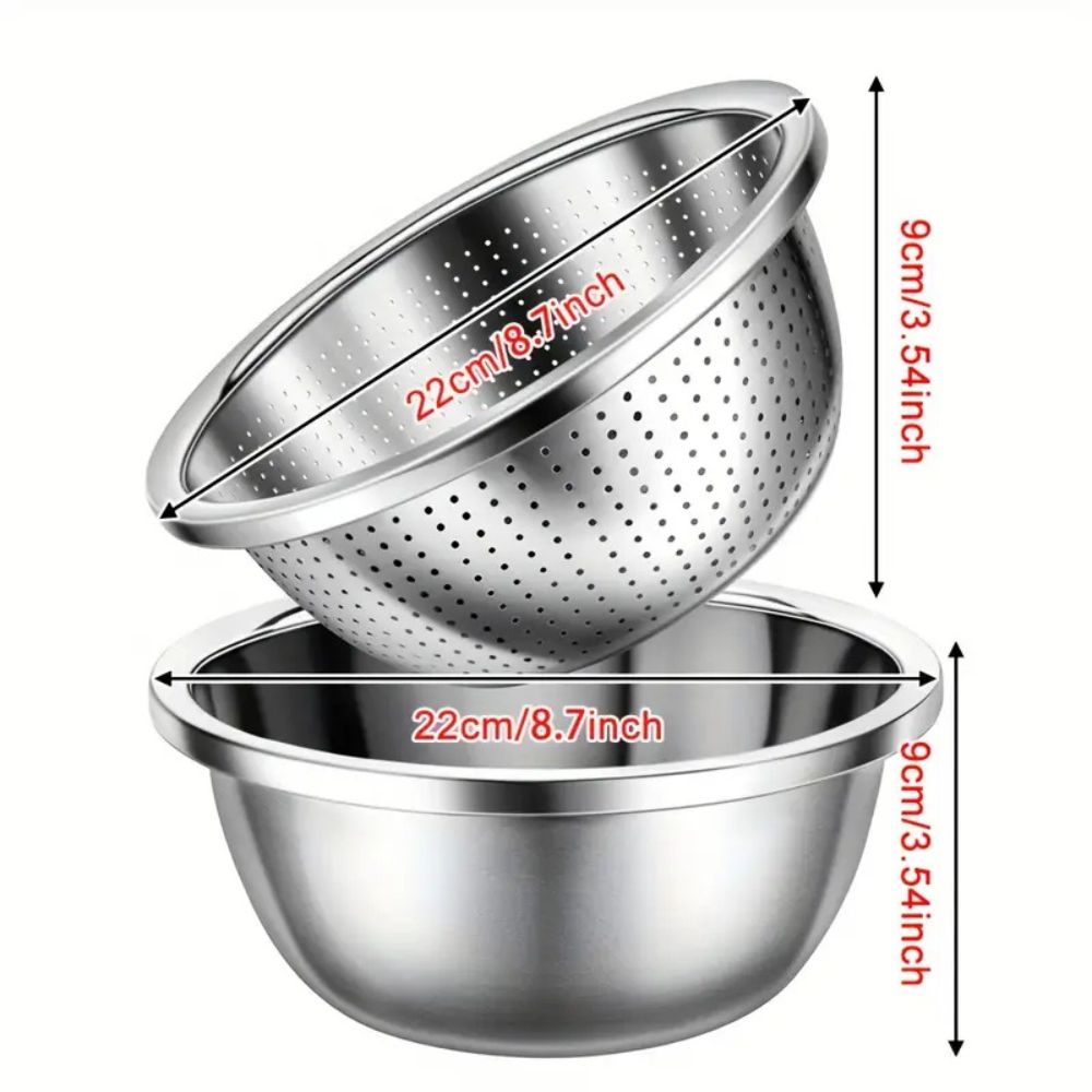 Rinse Mix Stainless Colander Duo Set 0