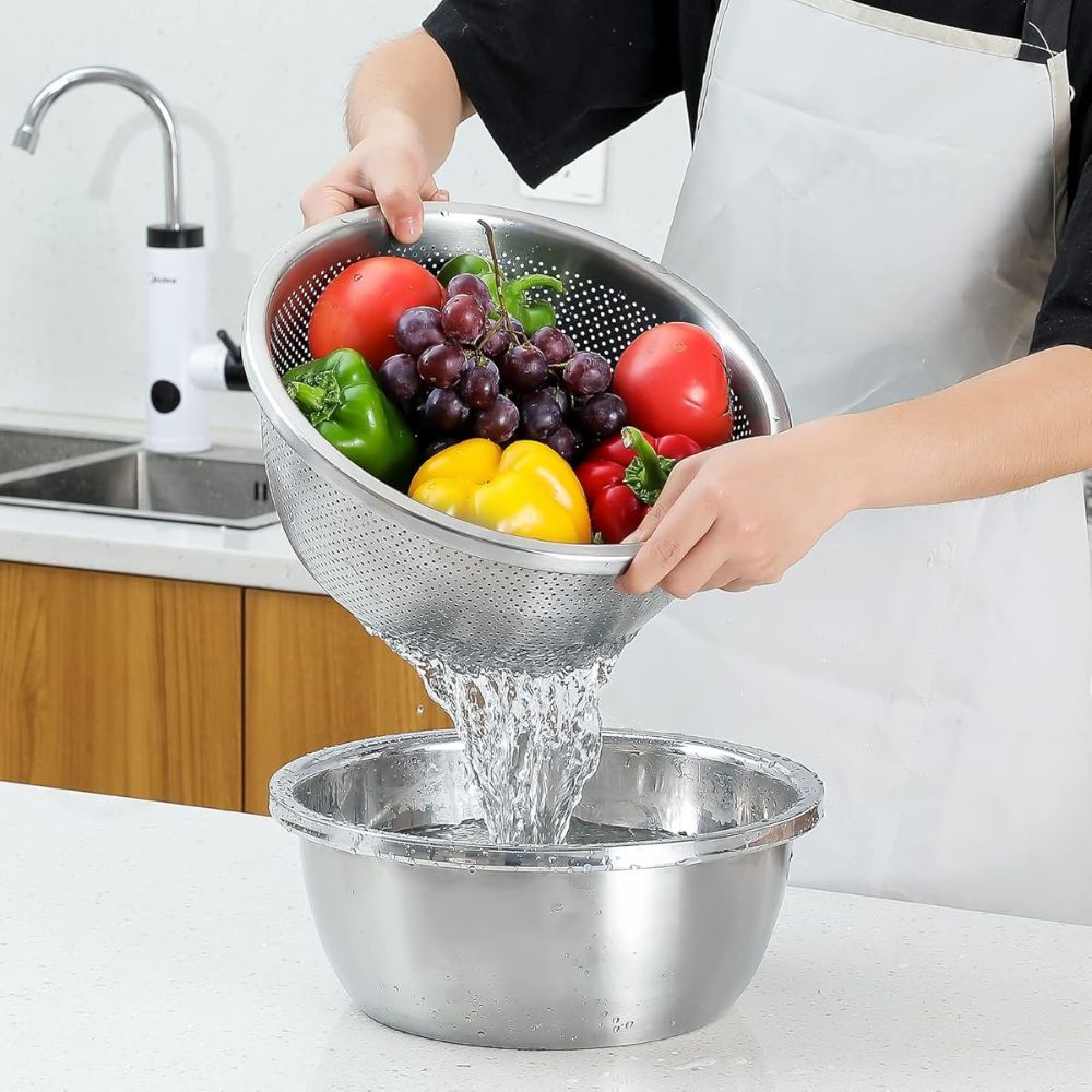 Rinse Mix Stainless Colander Duo Set 1