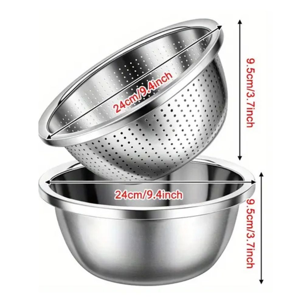 Rinse Mix Stainless Colander Duo Set 7
