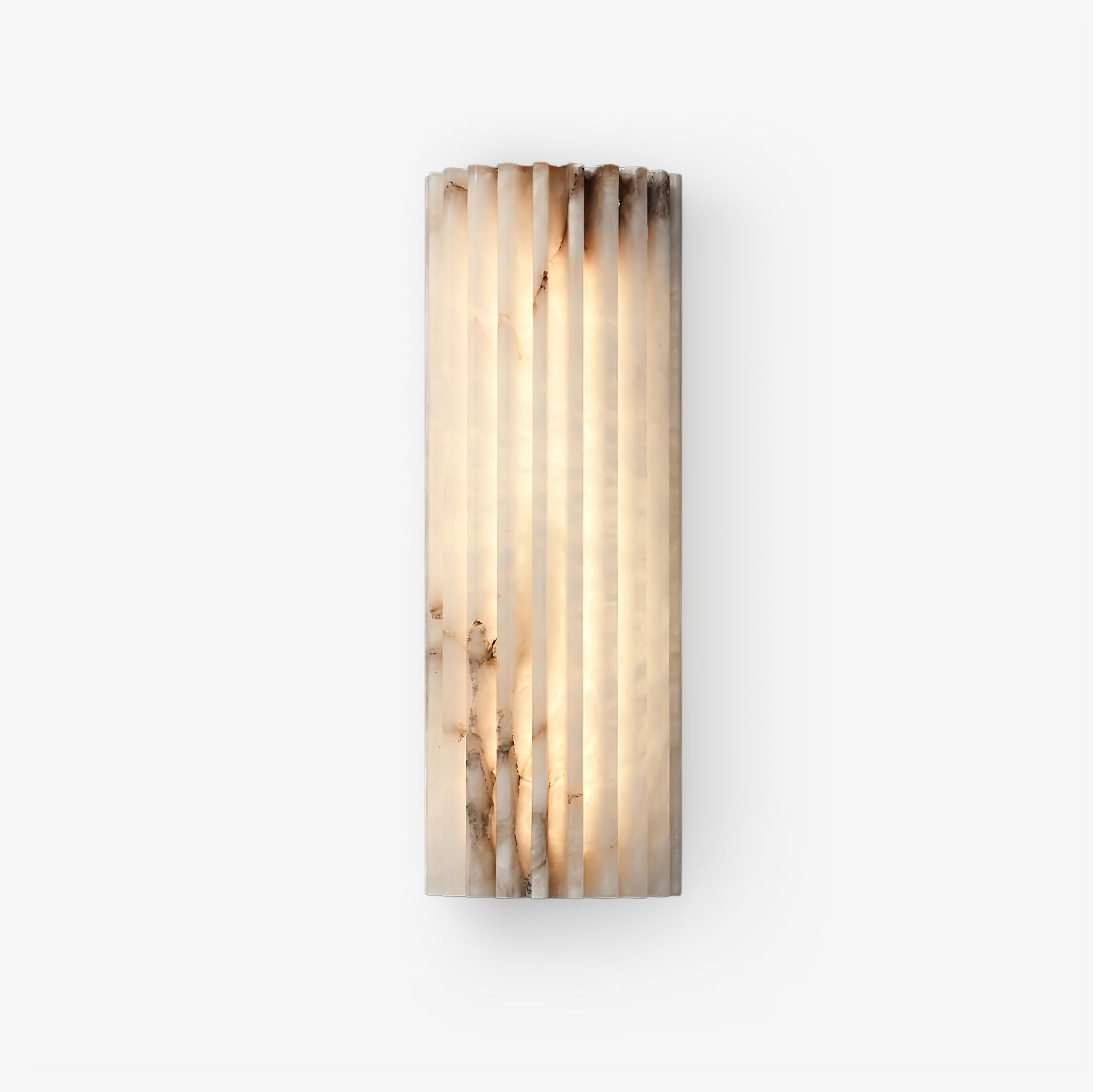 Rula Collection | Alabaster Wall Light with Unique Veining | Elegant Sconces for Warm Ambient Illumination