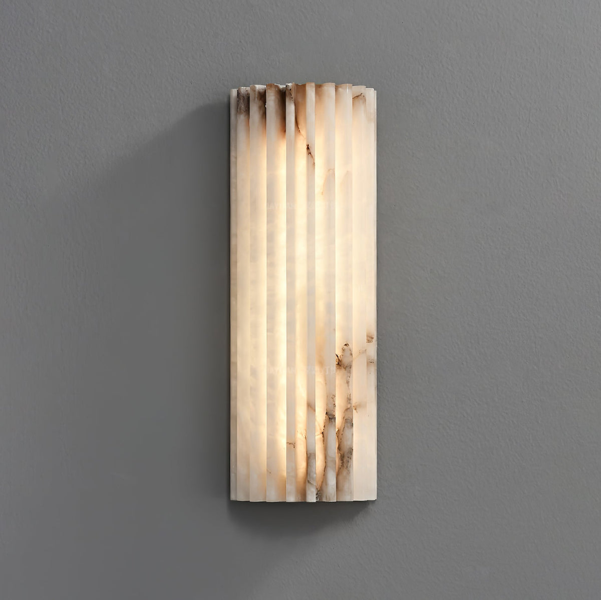 Rula Collection | Alabaster Wall Light with Unique Veining | Elegant Sconces for Warm Ambient Illumination