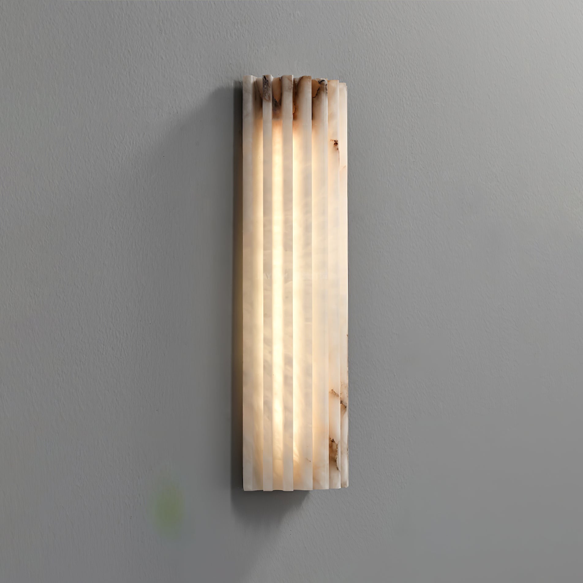 Rula Collection | Alabaster Wall Light with Unique Veining | Elegant Sconces for Warm Ambient Illumination