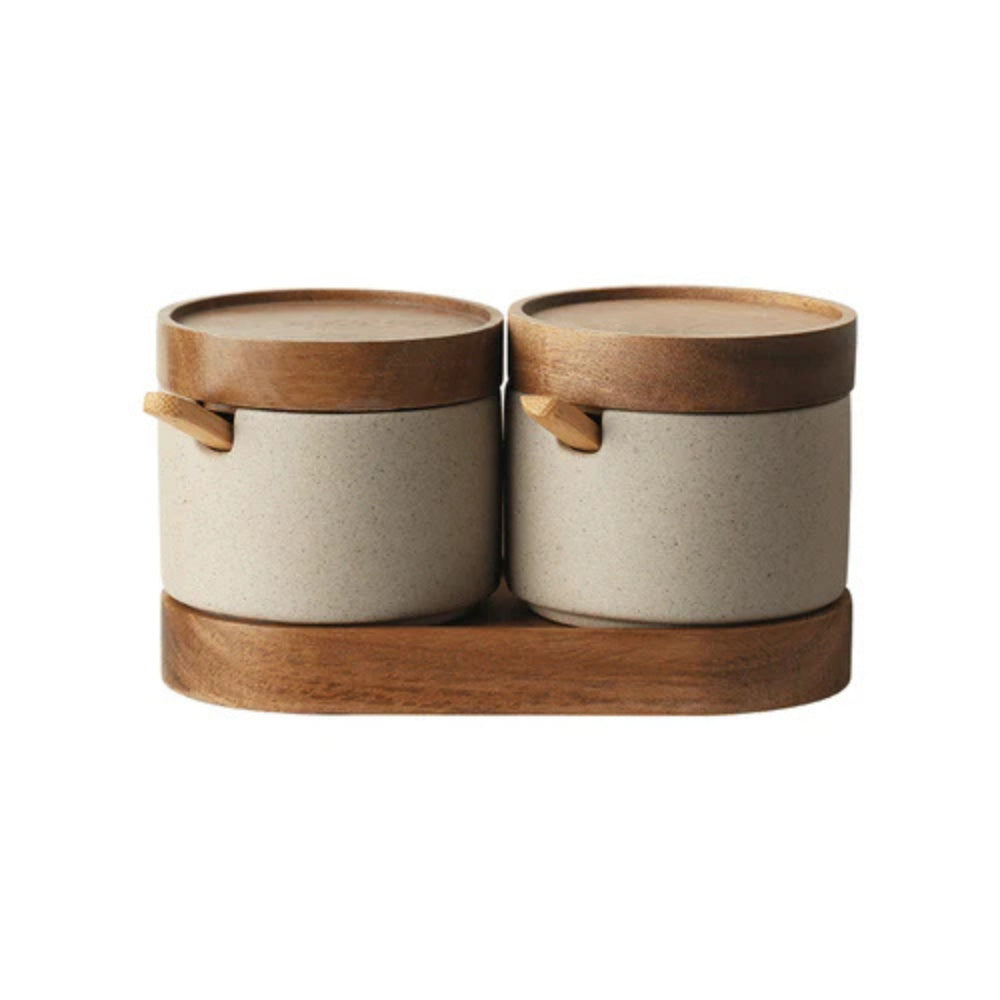 Rustic Ceramic Seasoning Jar Set 0
