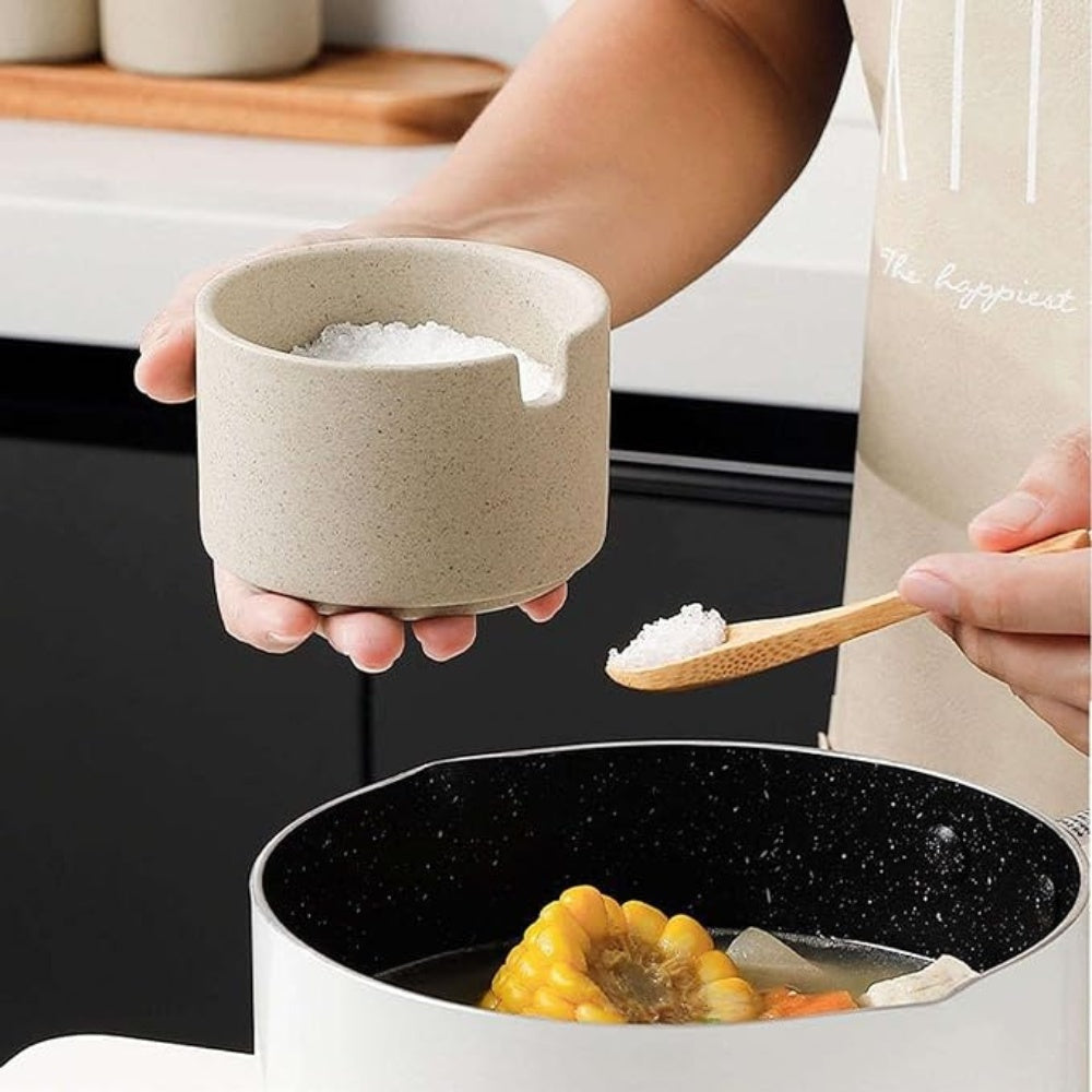 Rustic Ceramic Seasoning Jar Set 2