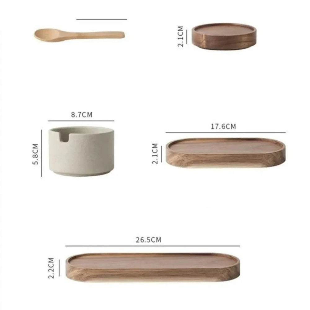 Rustic Ceramic Seasoning Jar Set 3