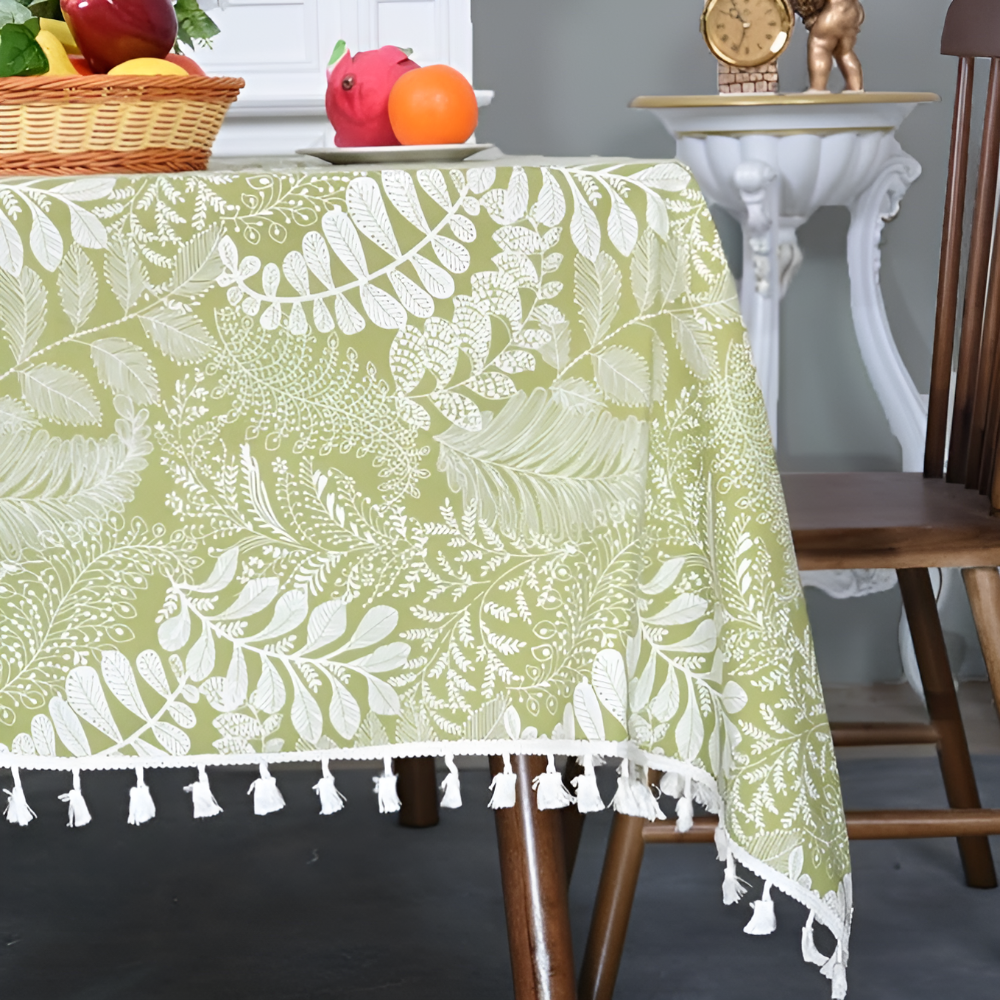 Rustic Charm Embroidered Tablecloth 0