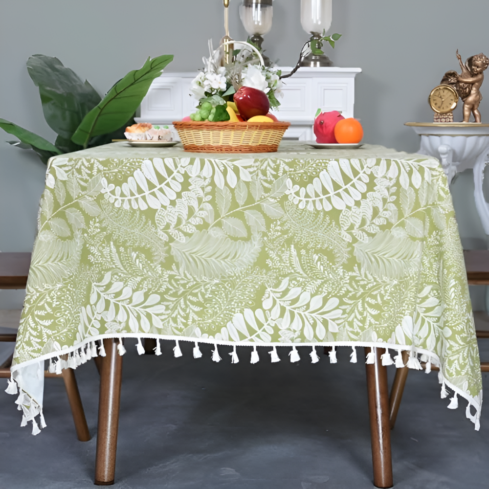 Rustic Charm Embroidered Tablecloth 1
