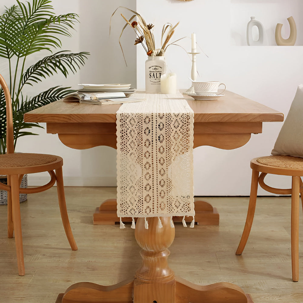 Rustic Crochet Bloom Table Runner 6