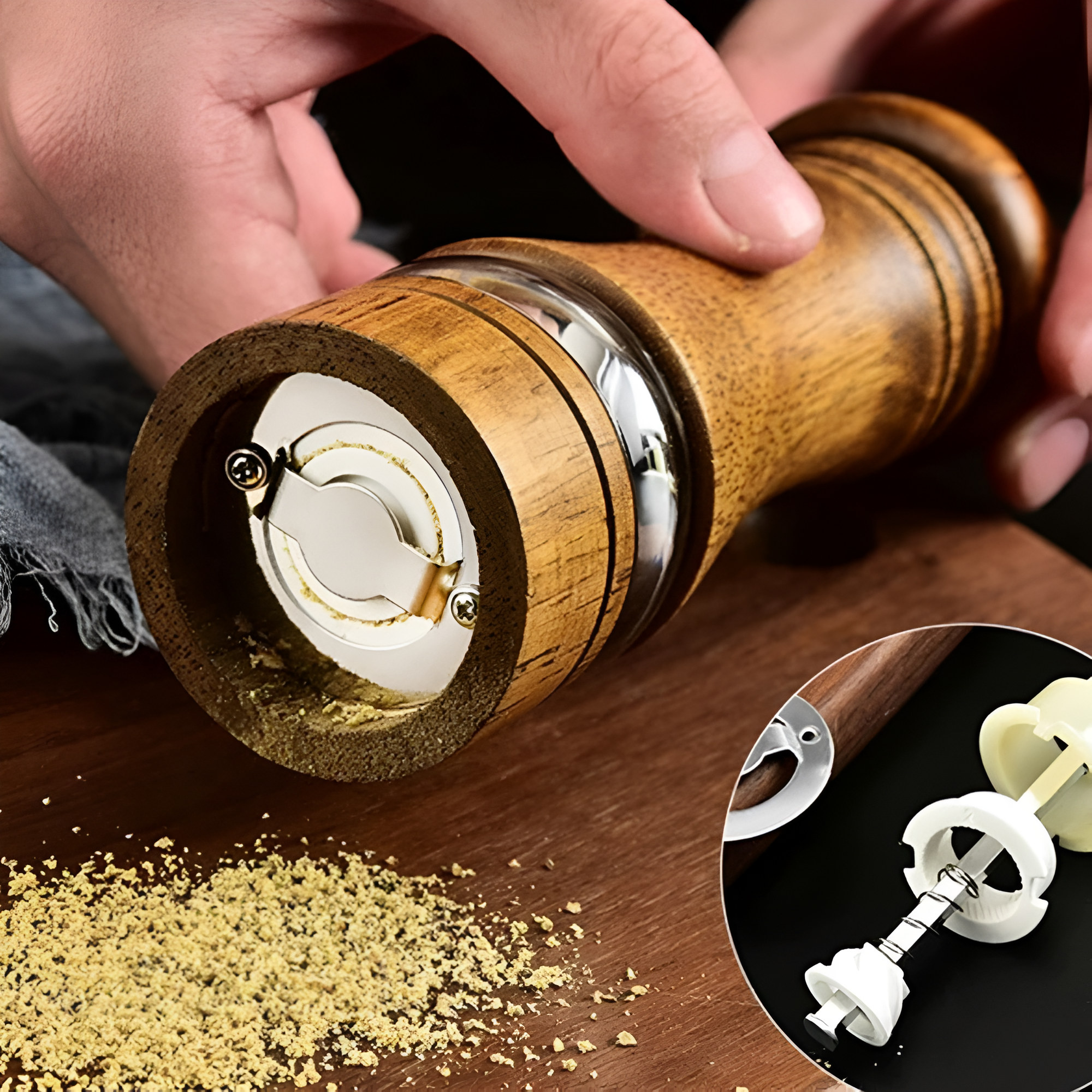 Rustic Oak Seasoning Grinder 2