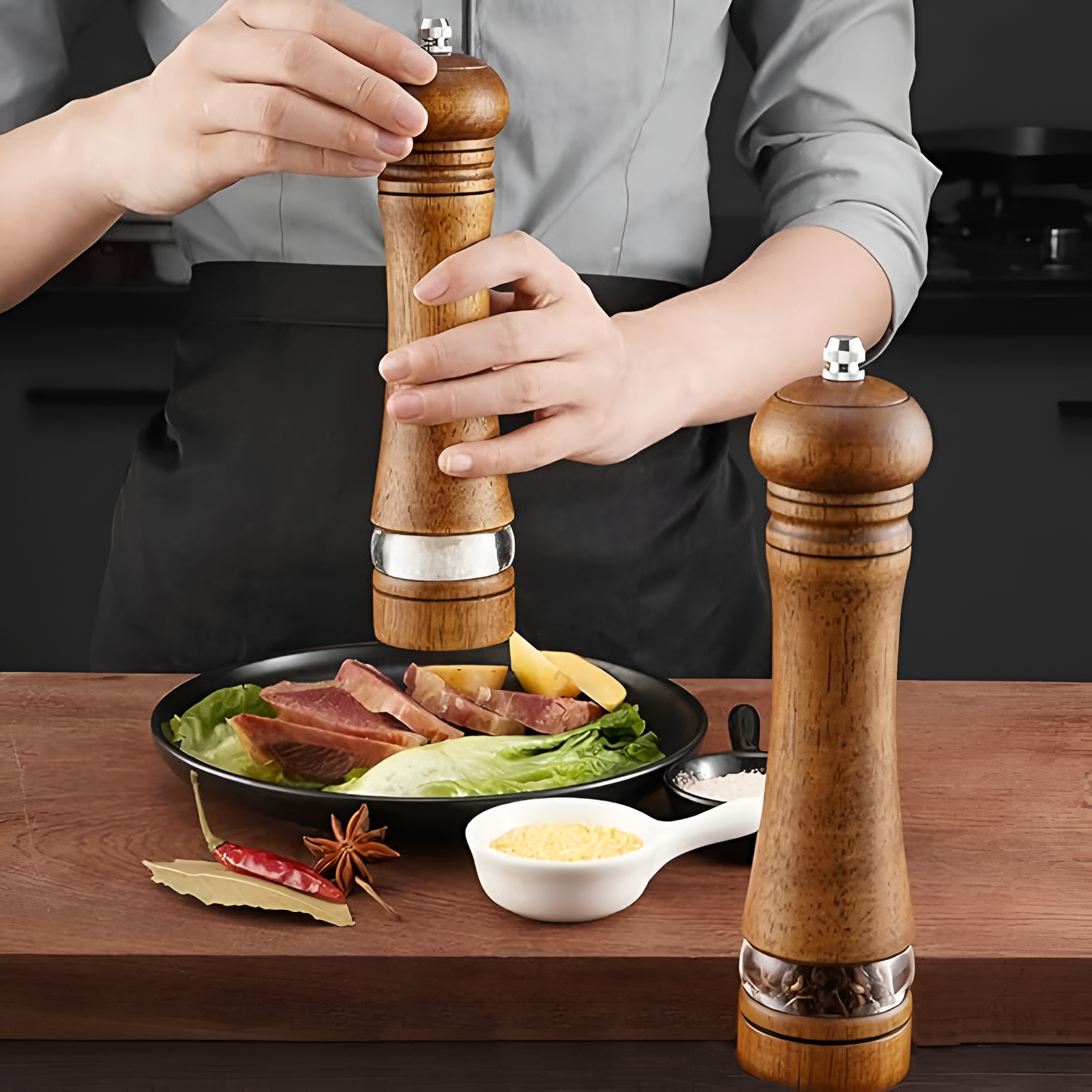 Rustic Oak Seasoning Grinder 4