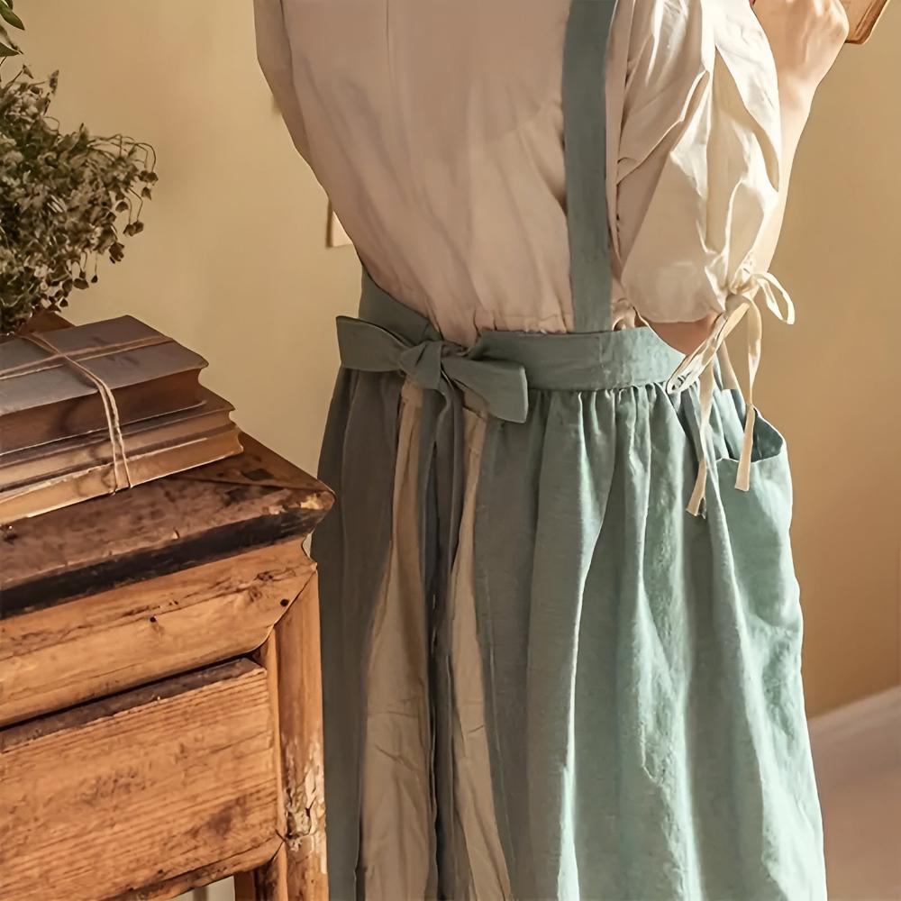 Rustic Ruffle Linen Apron 3