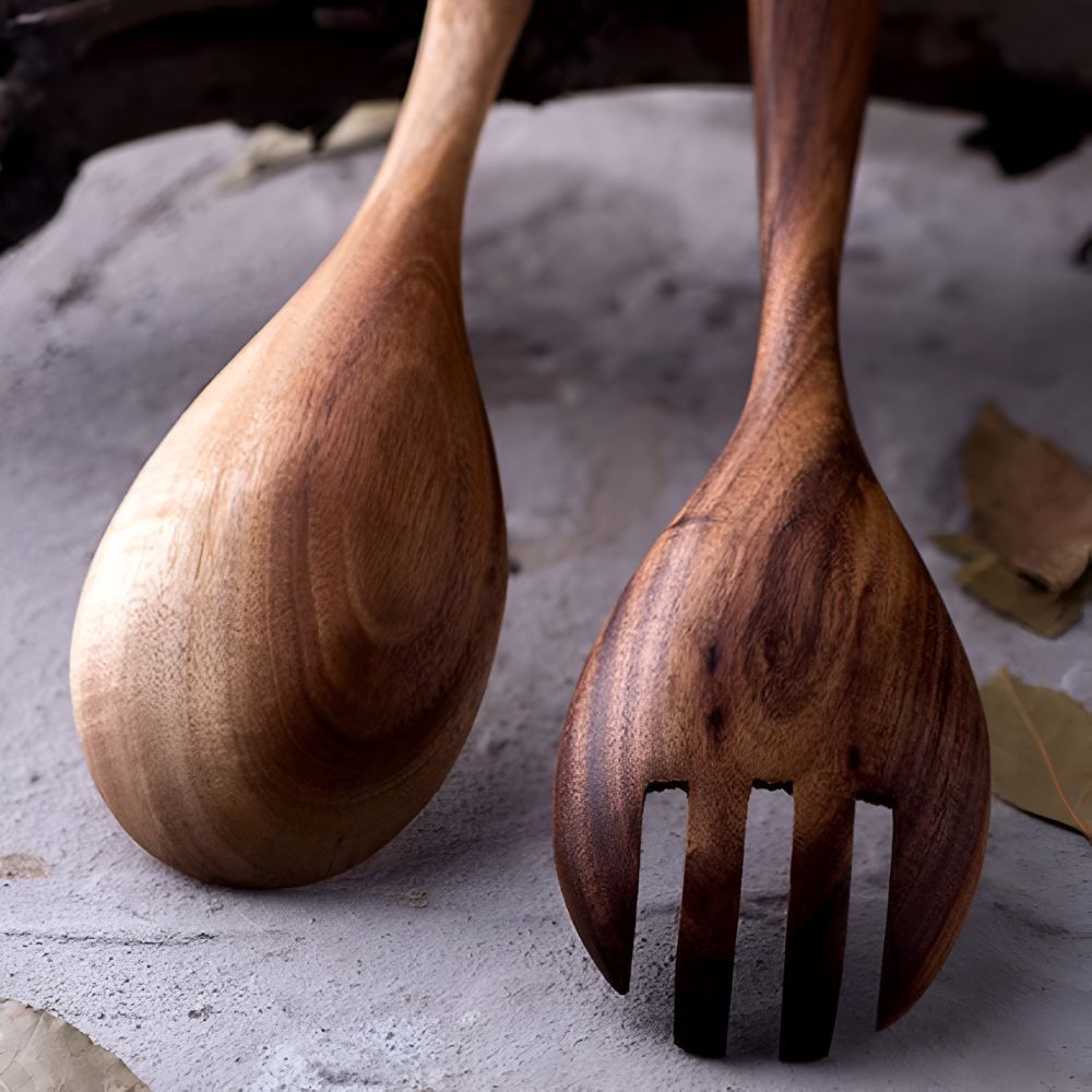 Rustic Teak Serving Set | 2 Pcs 5