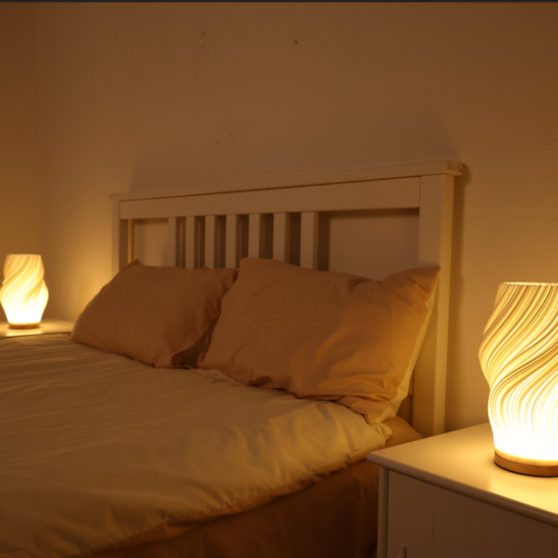 Serene Wavecrest Lamp | Modern Soft-Glow Table Light