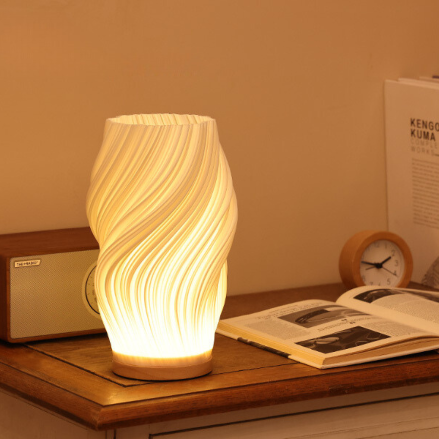 Serene Wavecrest Lamp | Modern Soft-Glow Table Light