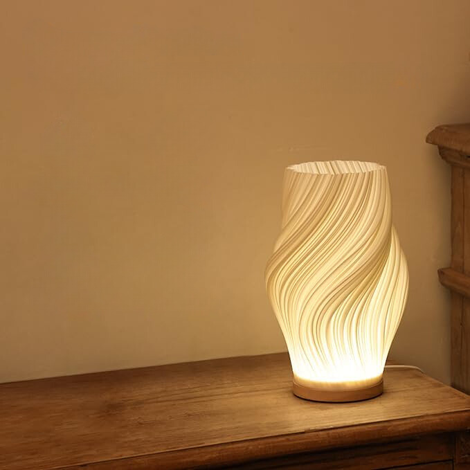 Serene Wavecrest Lamp | Modern Soft-Glow Table Light