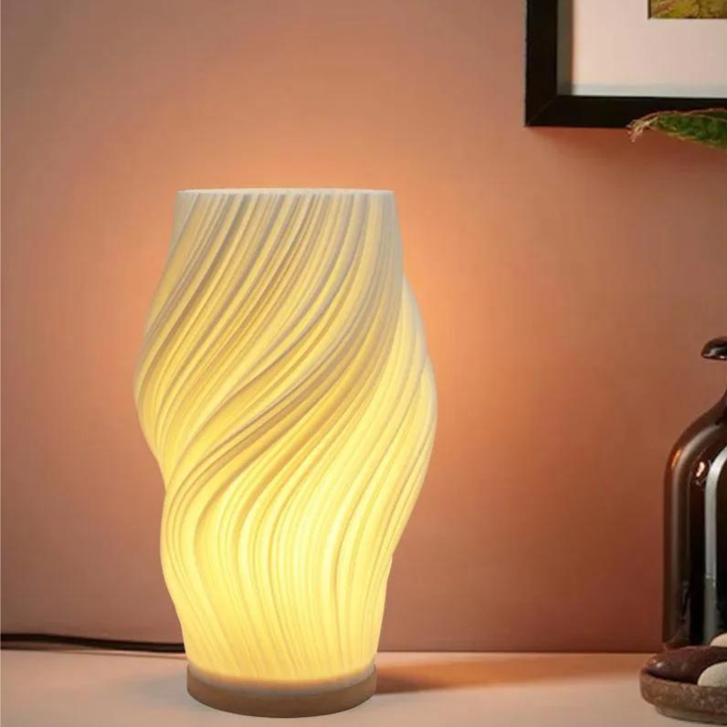 Serene Wavecrest Lamp | Modern Soft-Glow Table Light