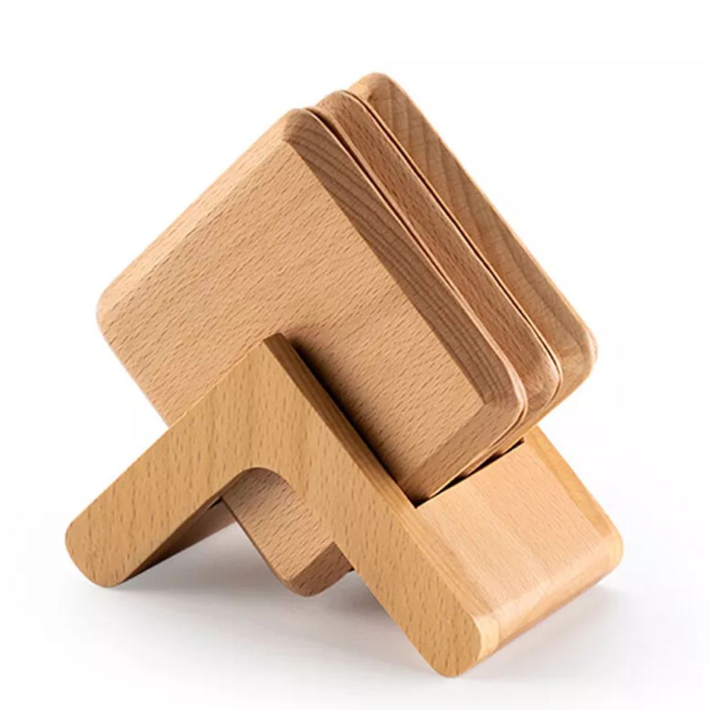 Sleek Stack Wooden Coaster Set | 6pcs 3