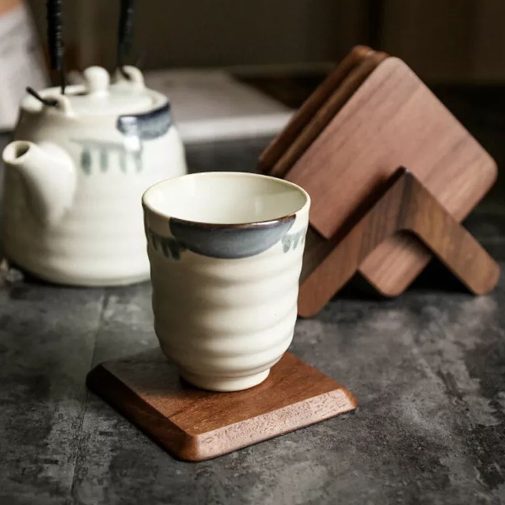 Sleek Stack Wooden Coaster Set | 6pcs 4