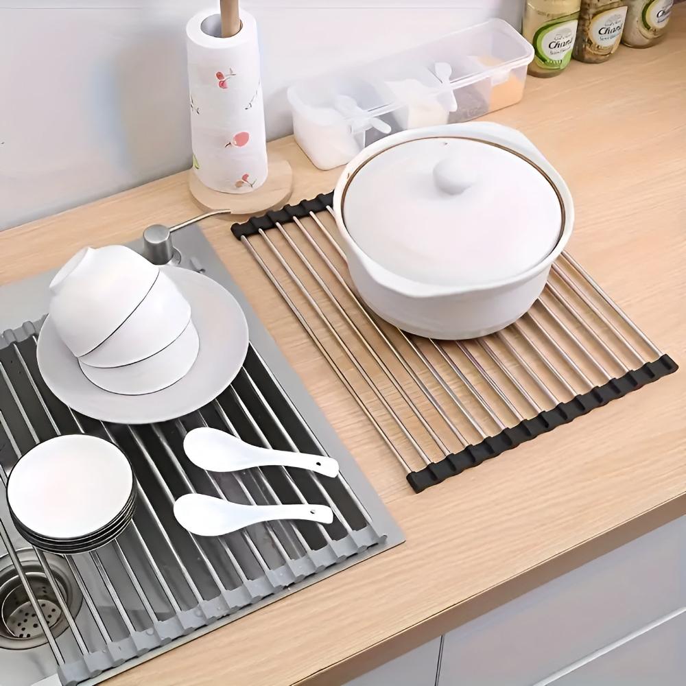 Stainless Steel Dish Drying Rolling Rack 4