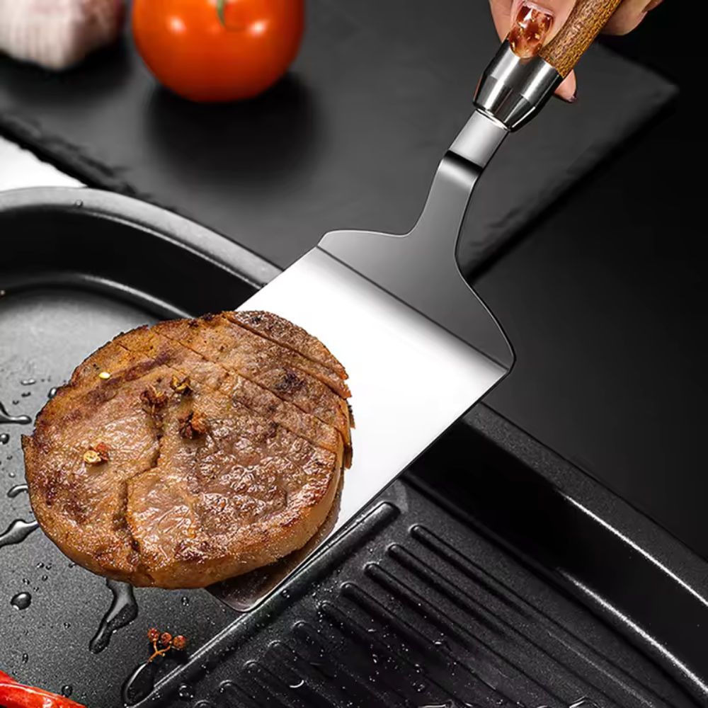 Stainless Steel Kitchen Spatula with Wooden Handle 2