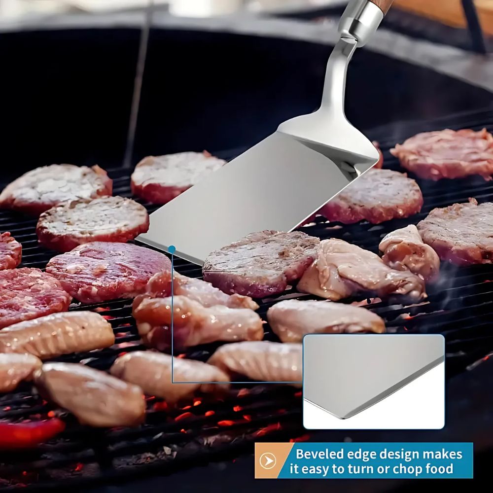 Stainless Steel Kitchen Spatula with Wooden Handle 4