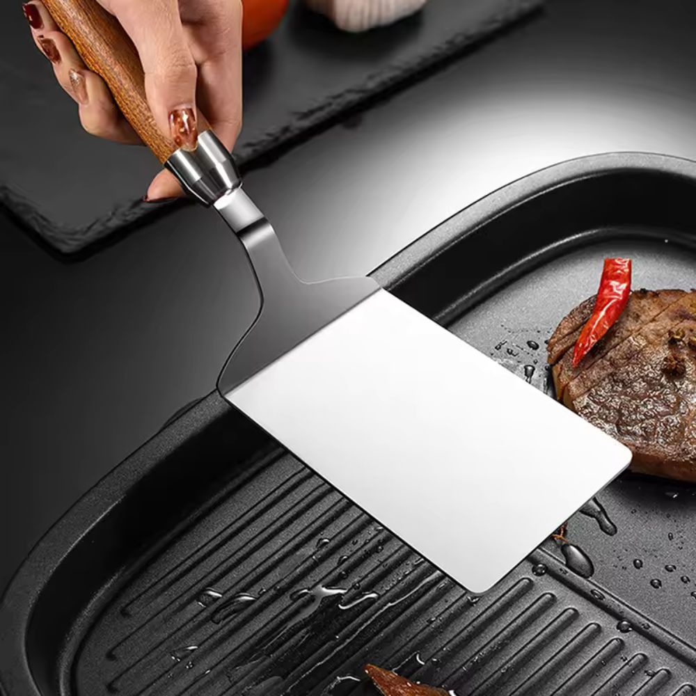 Stainless Steel Kitchen Spatula with Wooden Handle 5