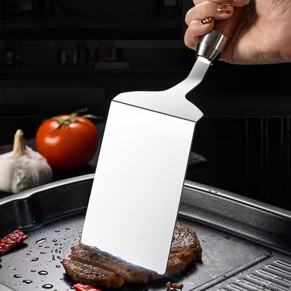 Stainless Steel Kitchen Spatula with Wooden Handle 6