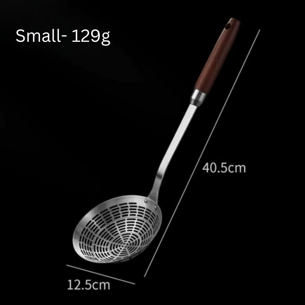 Stainless Steel Wooden Strainer Ladle 0