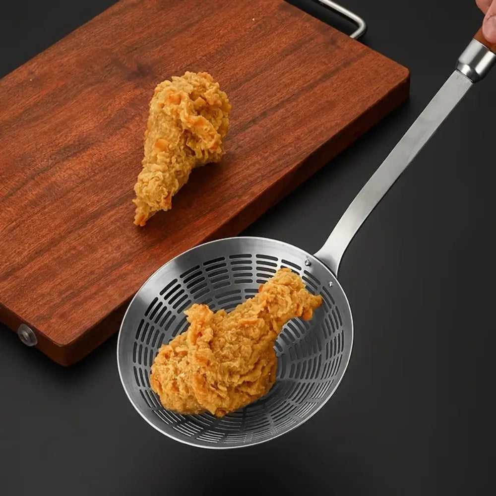 Stainless Steel Wooden Strainer Ladle 2