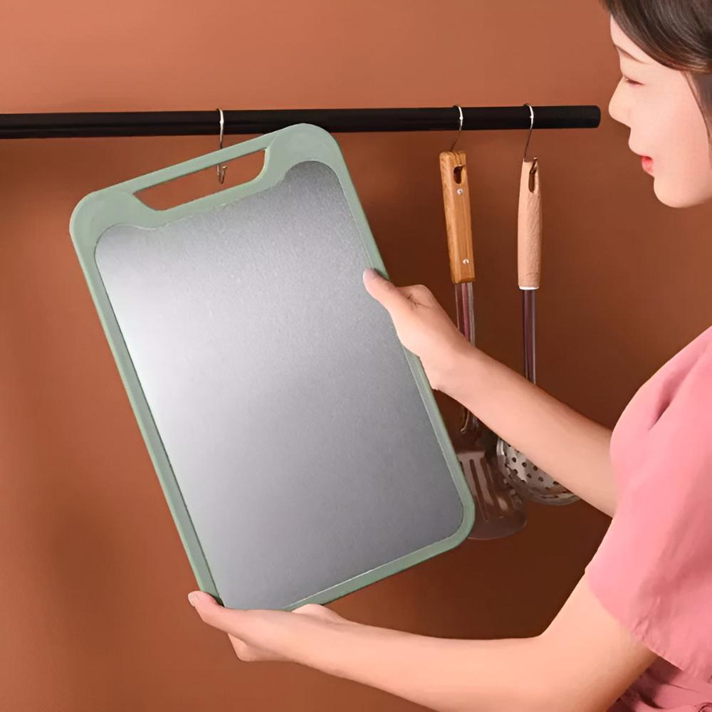 Stylish Double-Sided Stainless Steel Chopping Board 5