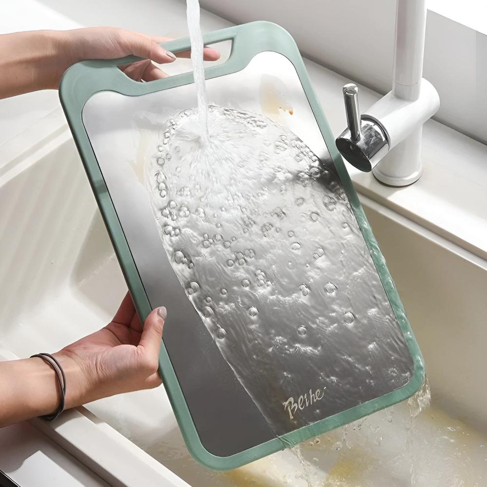 Stylish Double-Sided Stainless Steel Chopping Board 6