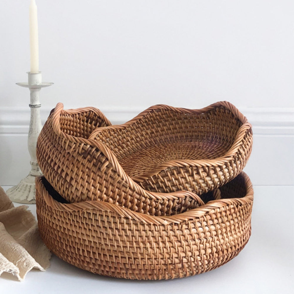 Stylish Handwoven Rattan Basket 0