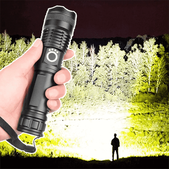 Tactical Flashlight | 90,000 Lumens with Zoom Functionality | Durable Aluminum Alloy for Outdoor Adventures 1