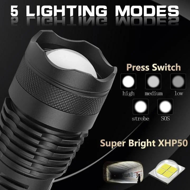 Tactical Flashlight | 90,000 Lumens with Zoom Functionality | Durable Aluminum Alloy for Outdoor Adventures 7