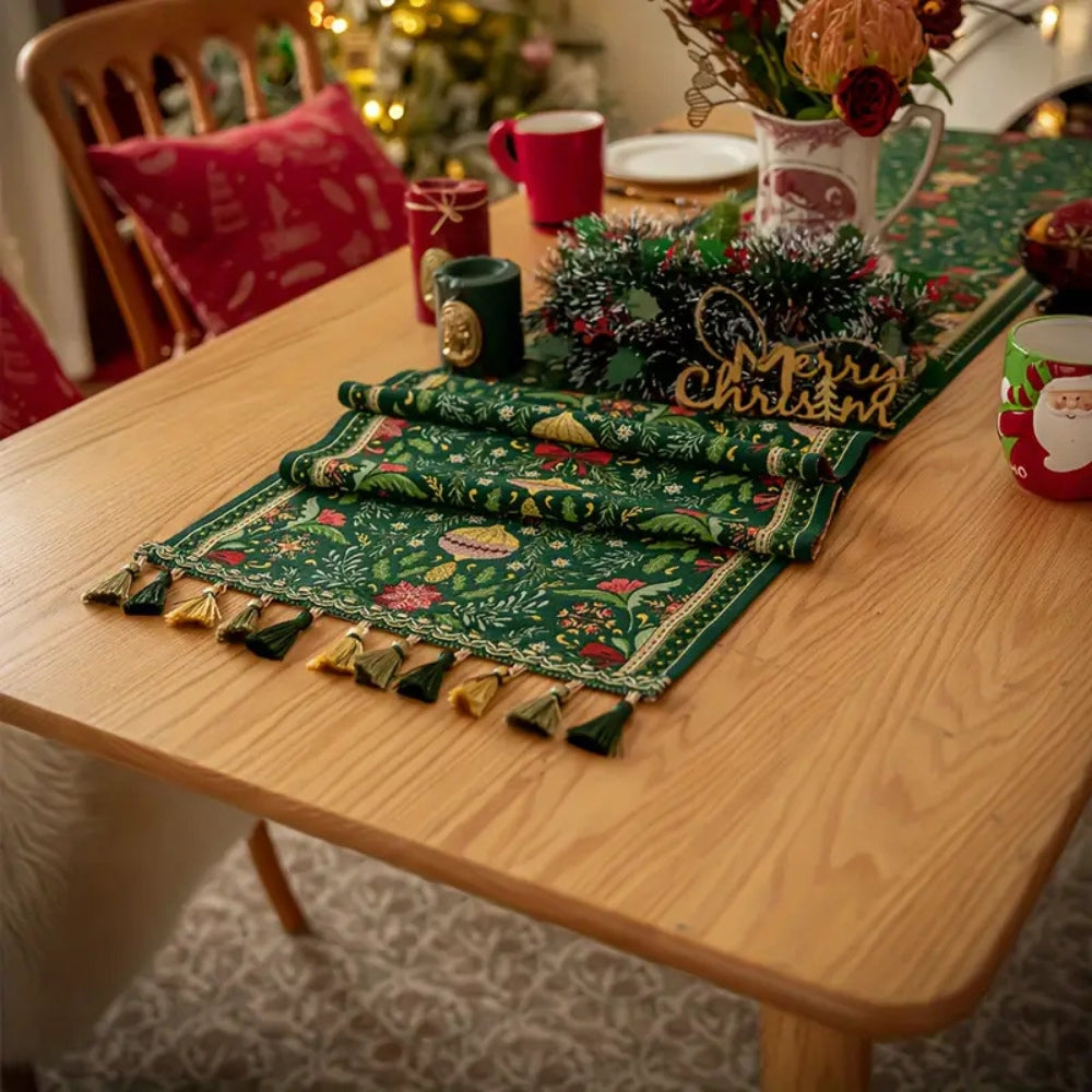 Tapestry Botanical Holiday Table Runner 4