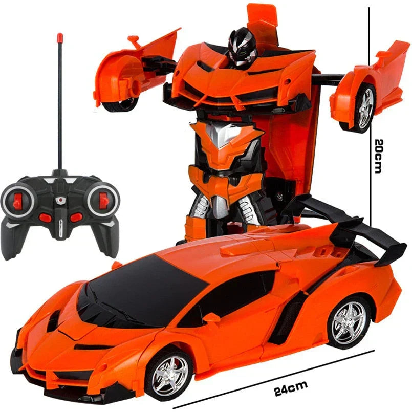 Kids Remote Control Transforming Robot Car Toy
