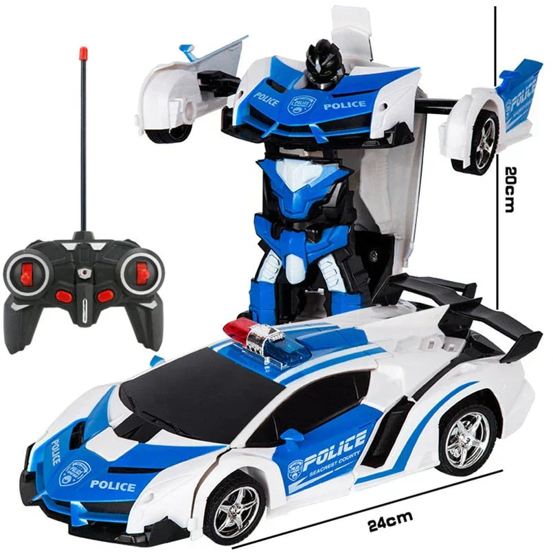 Kids Remote Control Transforming Robot Car Toy