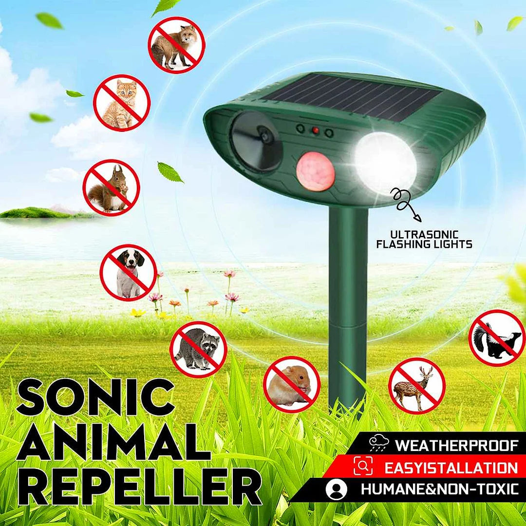 Ultrasonic Deer Repeller | Solar Powered Motion Sensor Device | Humane Animal Deterrent for Gardens and Lawns 2