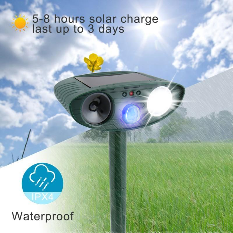 Ultrasonic Deer Repeller | Solar Powered Motion Sensor Device | Humane Animal Deterrent for Gardens and Lawns 4
