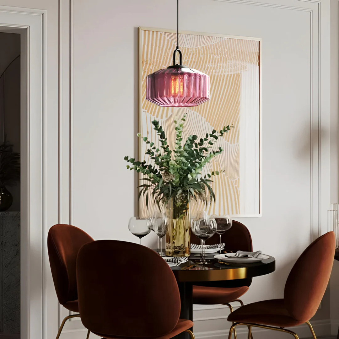 Vintage Elegance | Glass Pendant Light with Warm Glow | Stylish Kitchen Pendant Lighting for Cozy Spaces