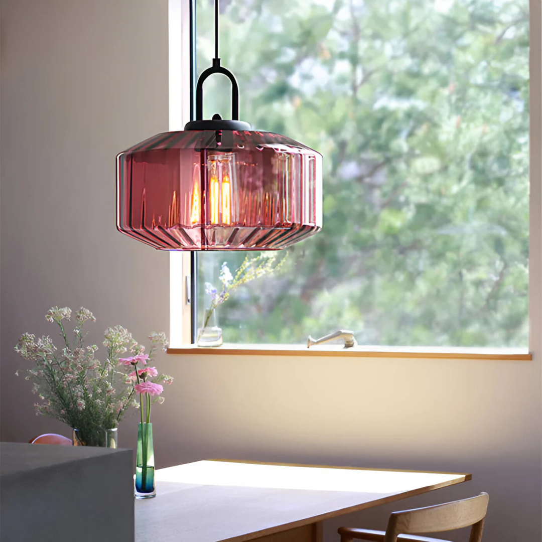 Vintage Elegance | Glass Pendant Light with Warm Glow | Stylish Kitchen Pendant Lighting for Cozy Spaces