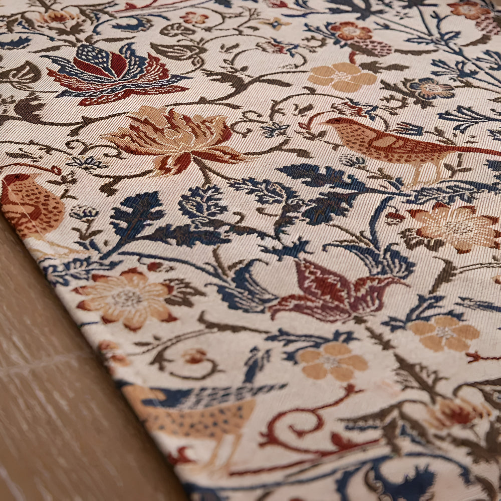 Vintage Floral & Bird Jacquard Table Runner 5